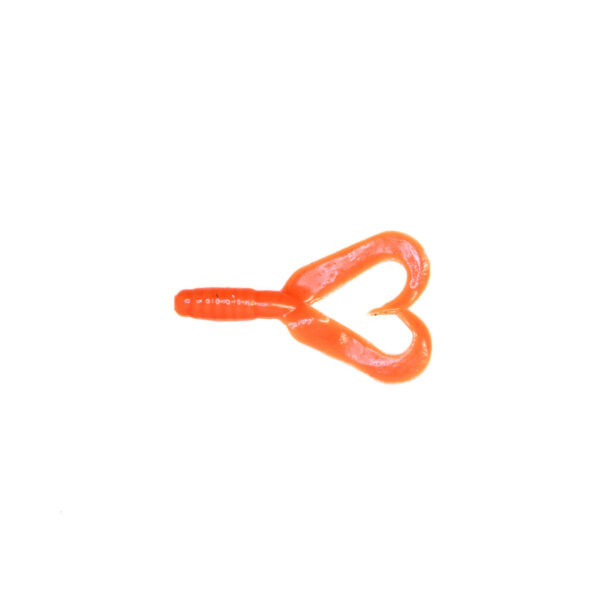 Dubbel Curlytail 8cm - Ljus Orange