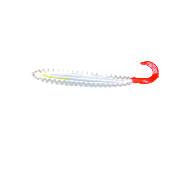 Vit/Röd Ribbed Worm 12cm